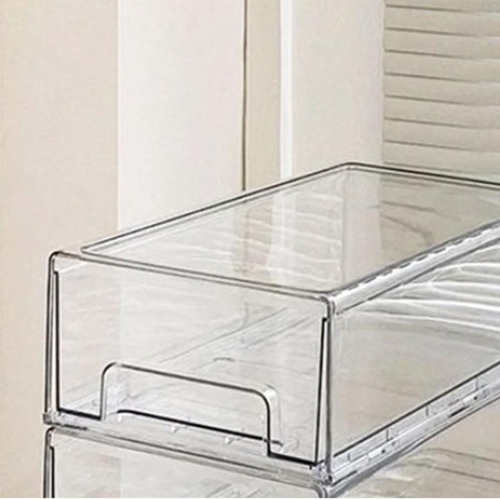 Acrylic Desk Organizer Drawer Large Capacity Rectangular Shaped Transparent Desktop Storage Box for