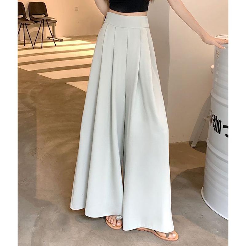 

Spring Summer Female Big Size Korean Solid Color Pants Lady High Waisted Comfortable Baggy Trousers Women Classic Thin Slim Fit Long Pants XXL світло-синій колір