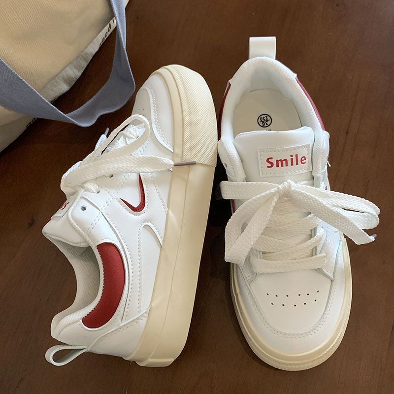 Women's shoes little white shoes women's 2025 spring and summer new leisure sports versatile heightening thick baseplate shoes women ins