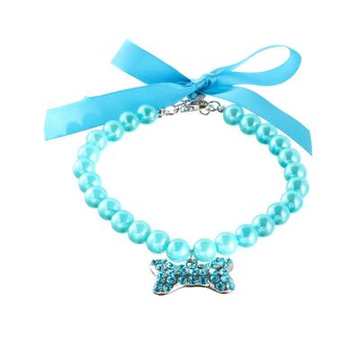 Bijoux mignons accessoires pour chiens, Imitation de perles, chaîne de cou, collier pour animaux de compagnie