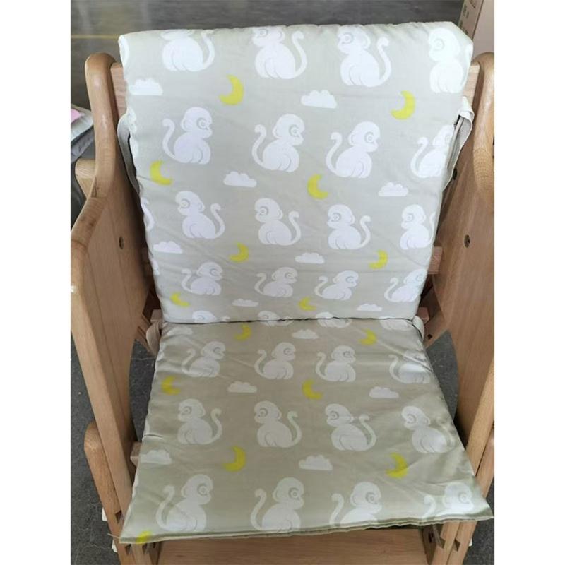 Infant Dining Chair Cushion Soft Comfortable Fabric Fun Solid/Cartoon Pattern Pad Nonslip Safe for Baby and Toddler