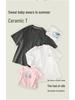 Tongbei Kids' 2024 Summer Korean Style Family T-Shirt - Simple Solid Color for Parent-Child Outfits