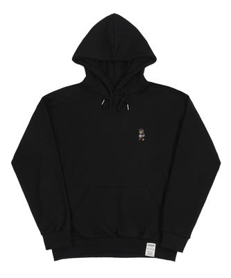 [Unisex] Daisy Bouquet Bear Embroidered Hoodie_Black