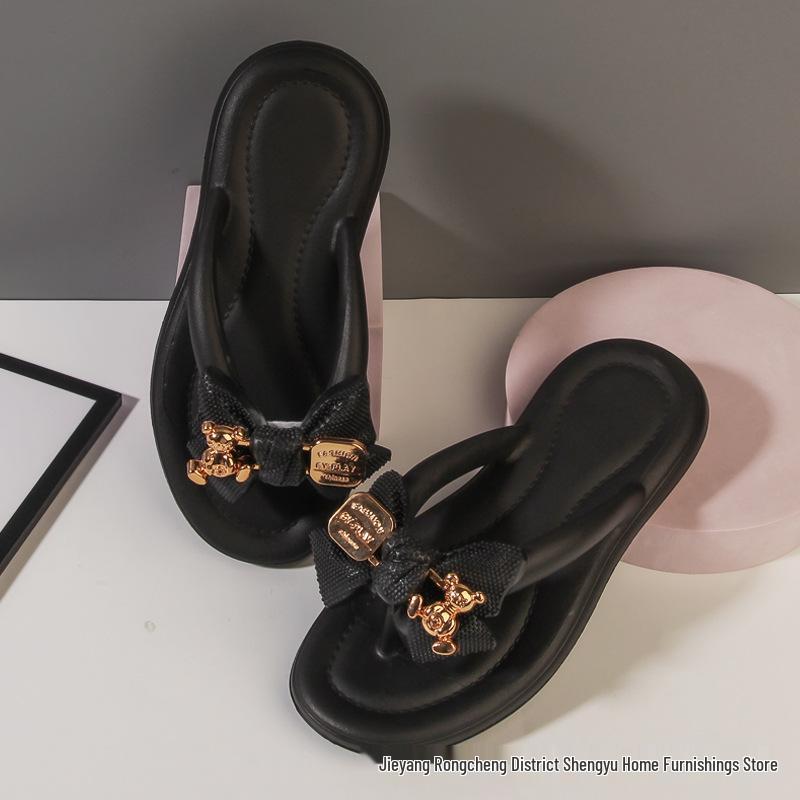 Eva Slippers: Thick Sole & Soft Feel, Trendy Butterfly Bear Flip-Flops (Spot Delivery)