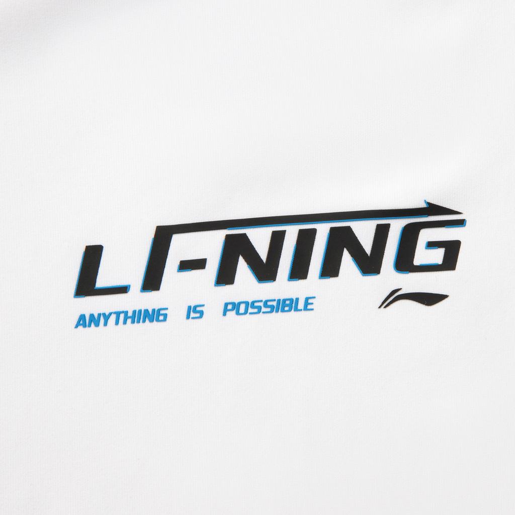 Li-Ning Comfortable Breathable Versatile Letter Round Neck Short Sleeve T-Shirt Men Tops Standard-White ATSV389-9