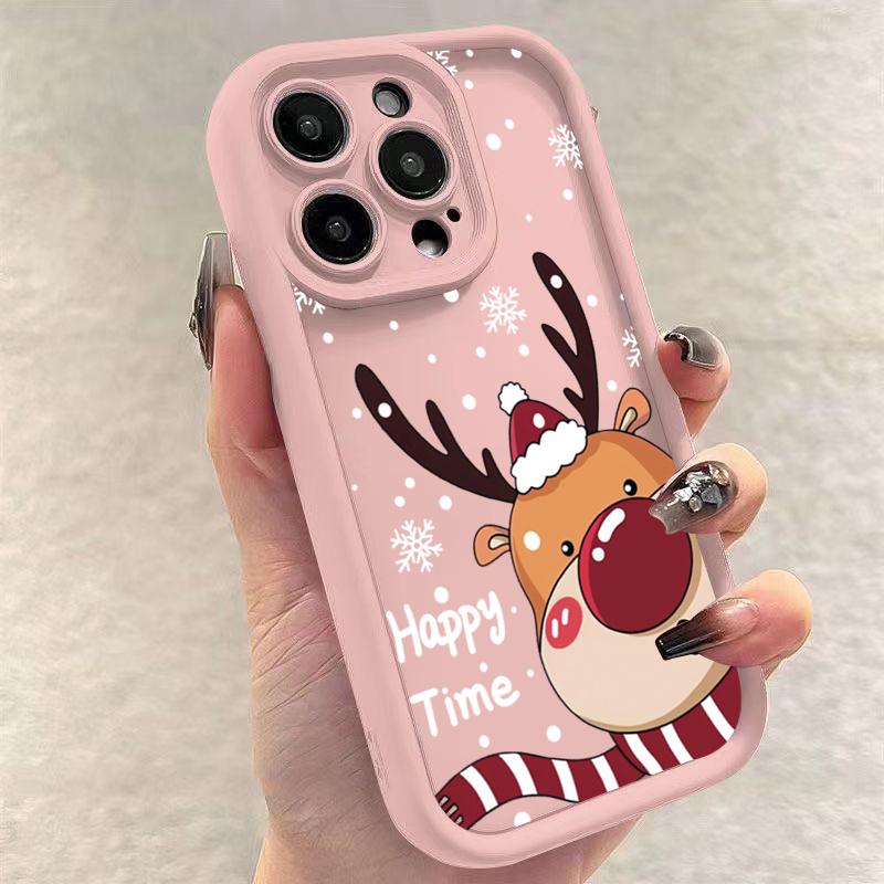 Christmas Deer Tree Graphic Phone Case For iPhone 17 16 15 Pro Max Plus 14 13 12 11 Pro Max Air XS X XR 7 8 Plus SE2 Soft Cover