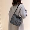 Stylish And Versatile Knitted Fabric Handbag In White Black And Pink For Women
