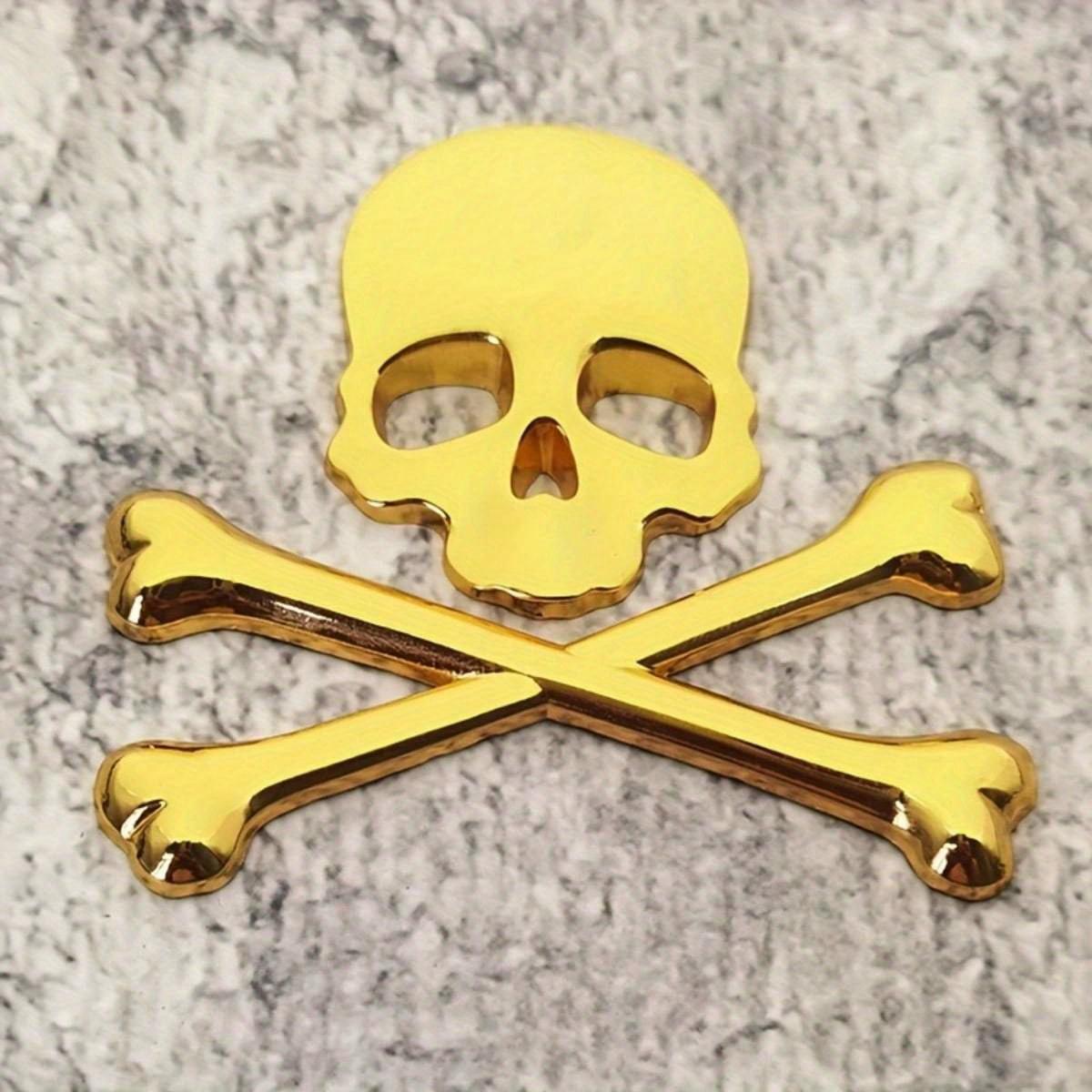 

1pc 3D Metal Skull Head Car Emblem Sticker, Car & Motorcycle Decal Badge Label, Car Body Decoration Sticker, Suitable for Cars and Motorcycles Gold разноцветный