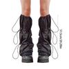 Verstellbare Kordelzug Beinwärmer für Damen Punk Grunge Ausgestellte Stiefelüberzieher Harajuku Gestapelte Baggy Fußlose Socken