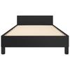 Bed Frame with Headboard without Mattress Black 90 x 200 cm