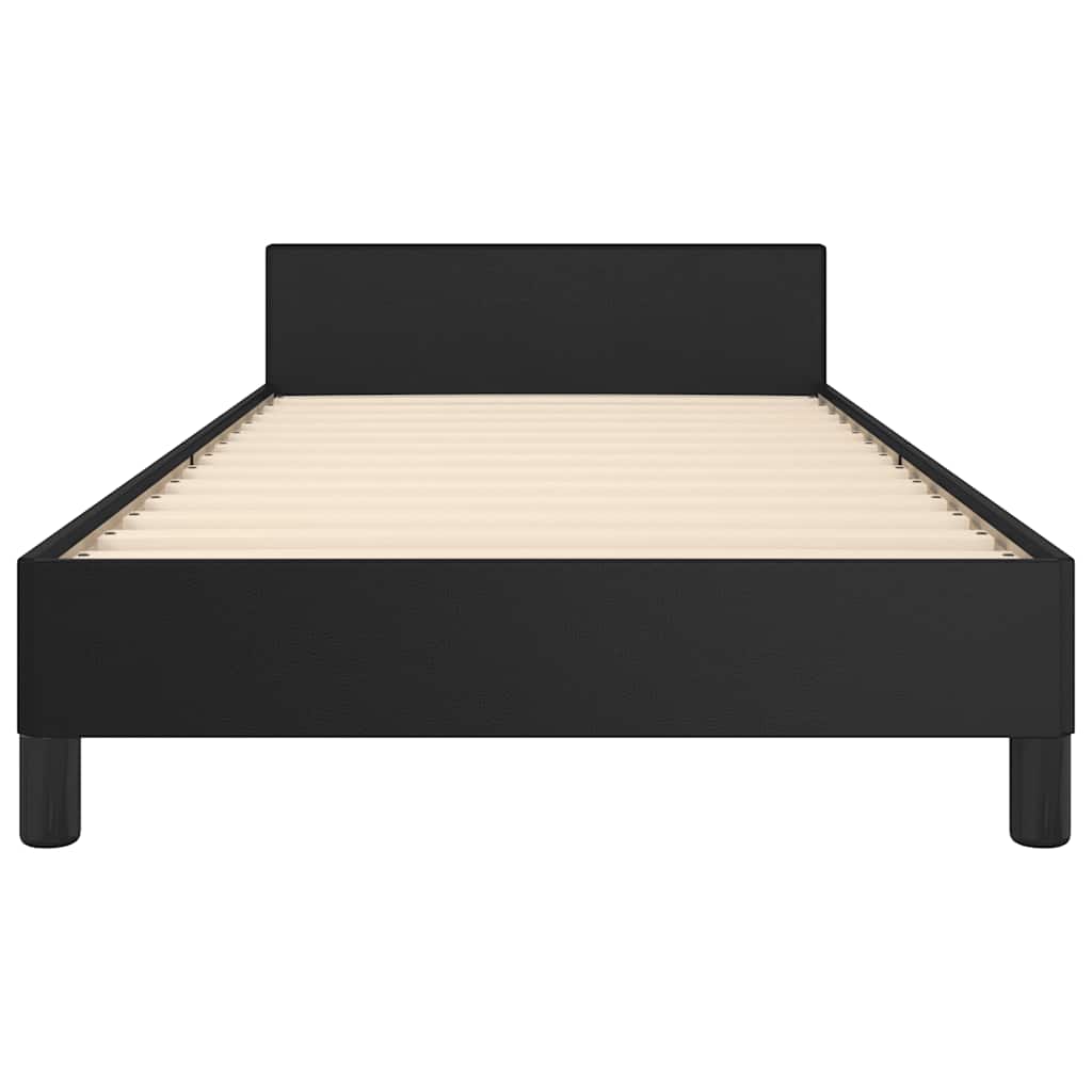 Bed Frame with Headboard without Mattress Black 90 x 200 cm