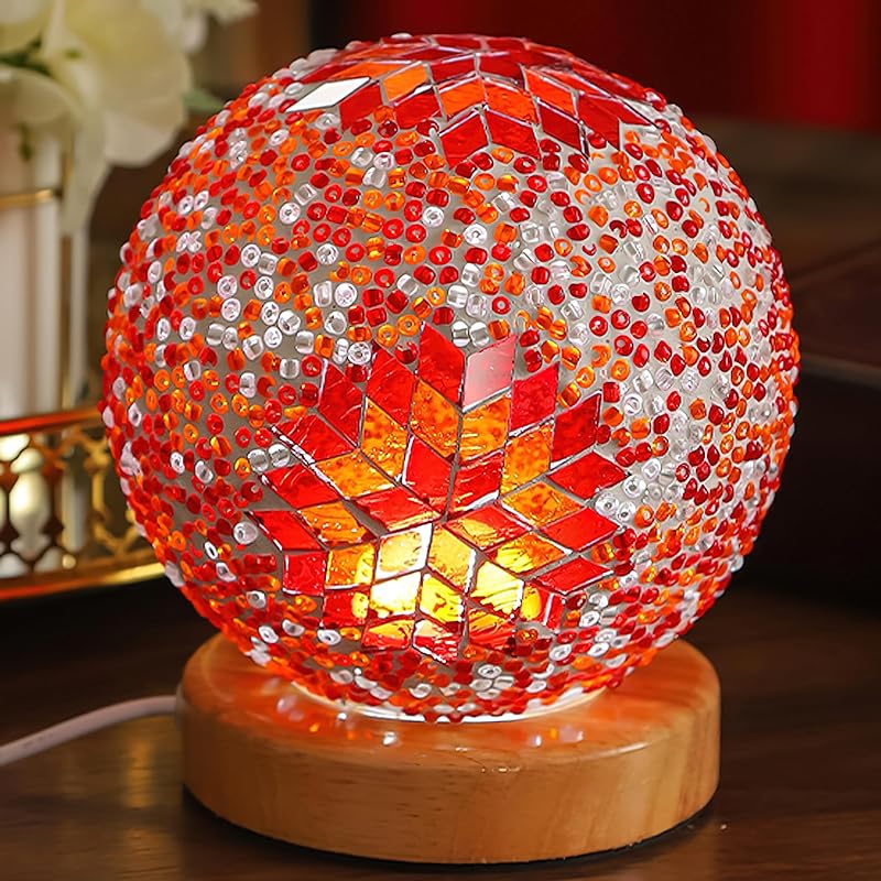 

Турецкая витражная лампа, уникальный светильник в богемном стиле, марокканский фонарь для гостиной (Бохо B Синий) Boho B Orange