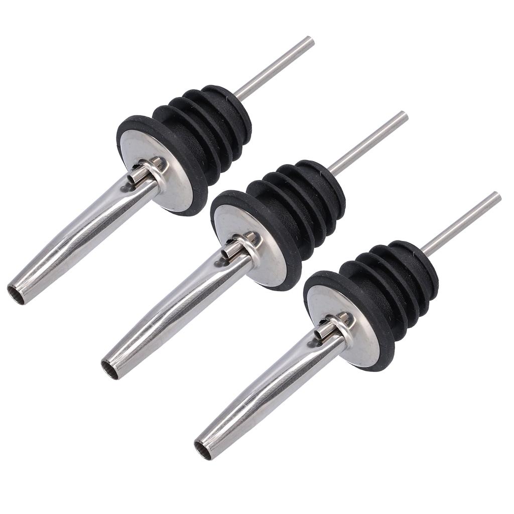 10Pcs Liquor Pourer Stainless Steel Wine Pourer Stopper Bar Tool for Bar Home RestaurantsStainless Steel Color Capless