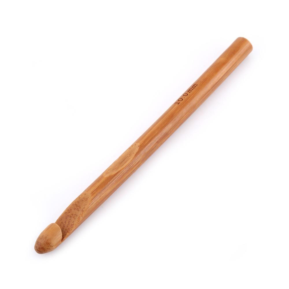 20pcs Carbonized Bamboo Bamboo Crochet Hooks Metal Tips Yarn Craft Tools For Experts