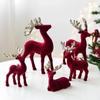 1 vnt. Kalėdiniai elniai Ornamentai Dekoracijos Namų Stalo Dekoravimas Kabantys Rutuliukai Flokuoti Mini Elniukai Pakabukas Briedis
