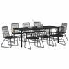 Outdoor Dining Set 9 pcs Black Powder Coated Steel