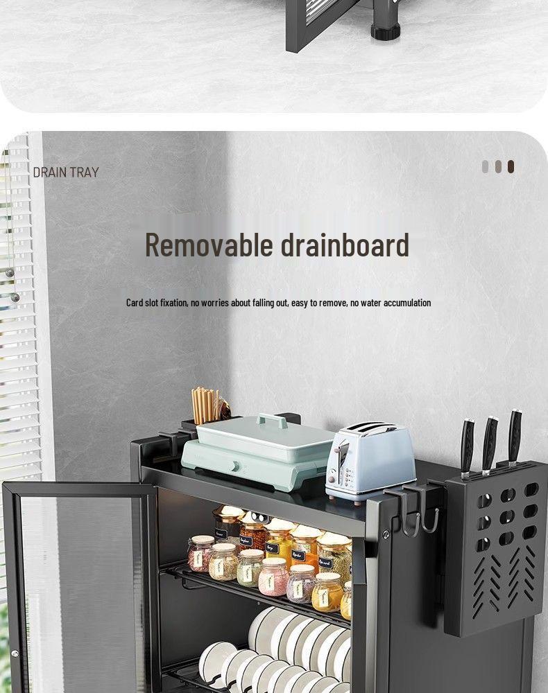Küchenschrank Geschirrkorb mit Tür: Multifunktionales, staubdichtes, insektenfestes Sideboard-Schrank