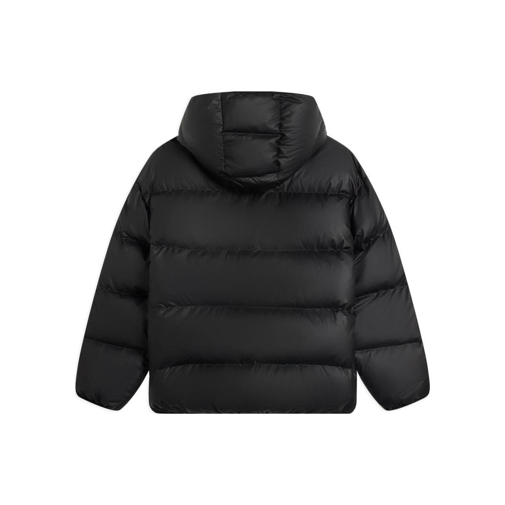 LiNing Cf Suo Series Solid Color Drawstring Loose Down Jacket Unisex Outerwear Black AYMS339-2