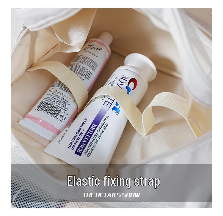 Trendy Minimalist Girly Makeup Bag: Large Capacity, Portable, Foldable with Hook for Business Trips & Travel