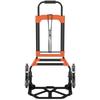 Heavy Duty Foldable Trolley On Wheels, Steel Folding Hand Truck, 75kg, Black and Orange
