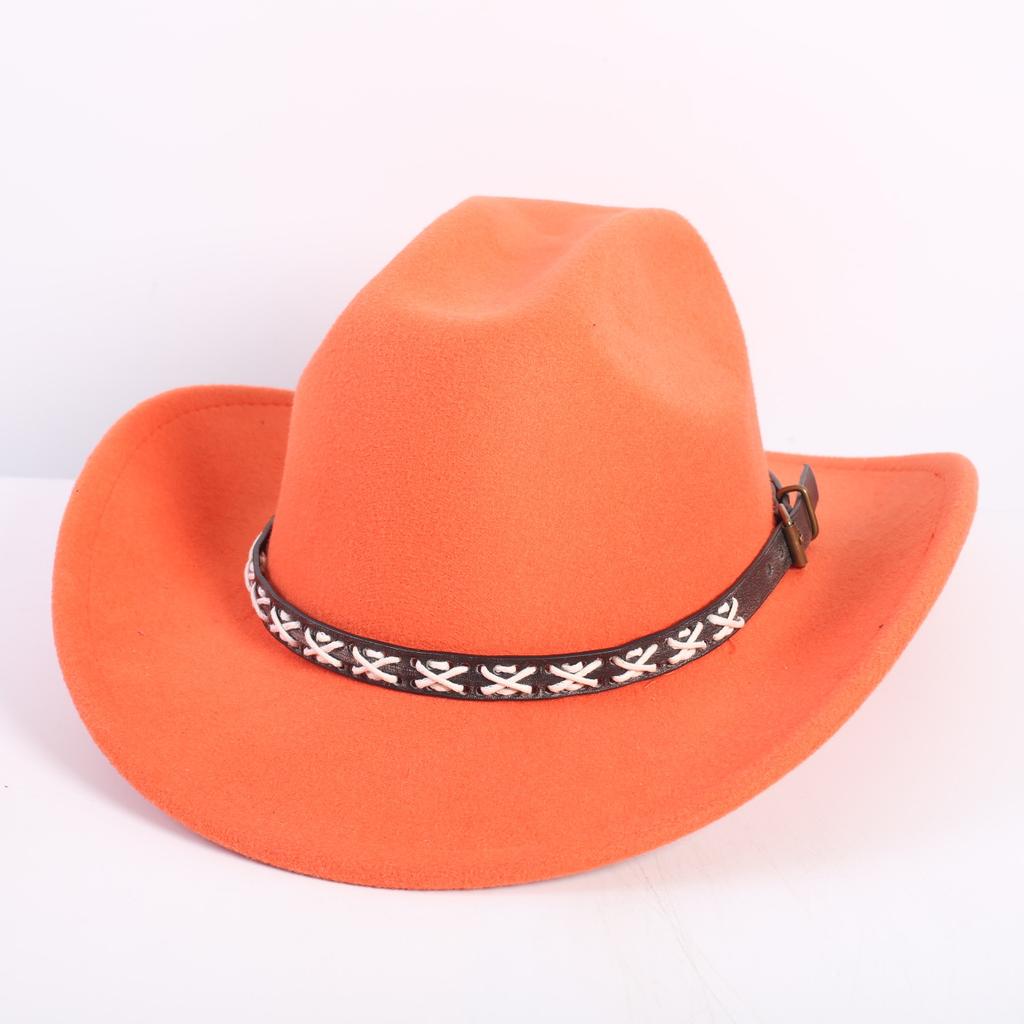 Beliebte europäische und amerikanische Mode OL-Stil einfarbiger Cowboyhut Herren und Damen High-End Zylinder Jazzhut Filzhut