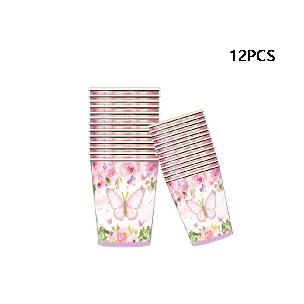 Butterfly Print Dinnerware Suit Butterfly Theme Paper Plates Cups Napkins Straws  Party