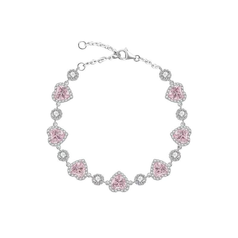 Корейский Стиль Милое Сердце Циркон Браслет Для Женщин Модный Роскошный Аксессуар