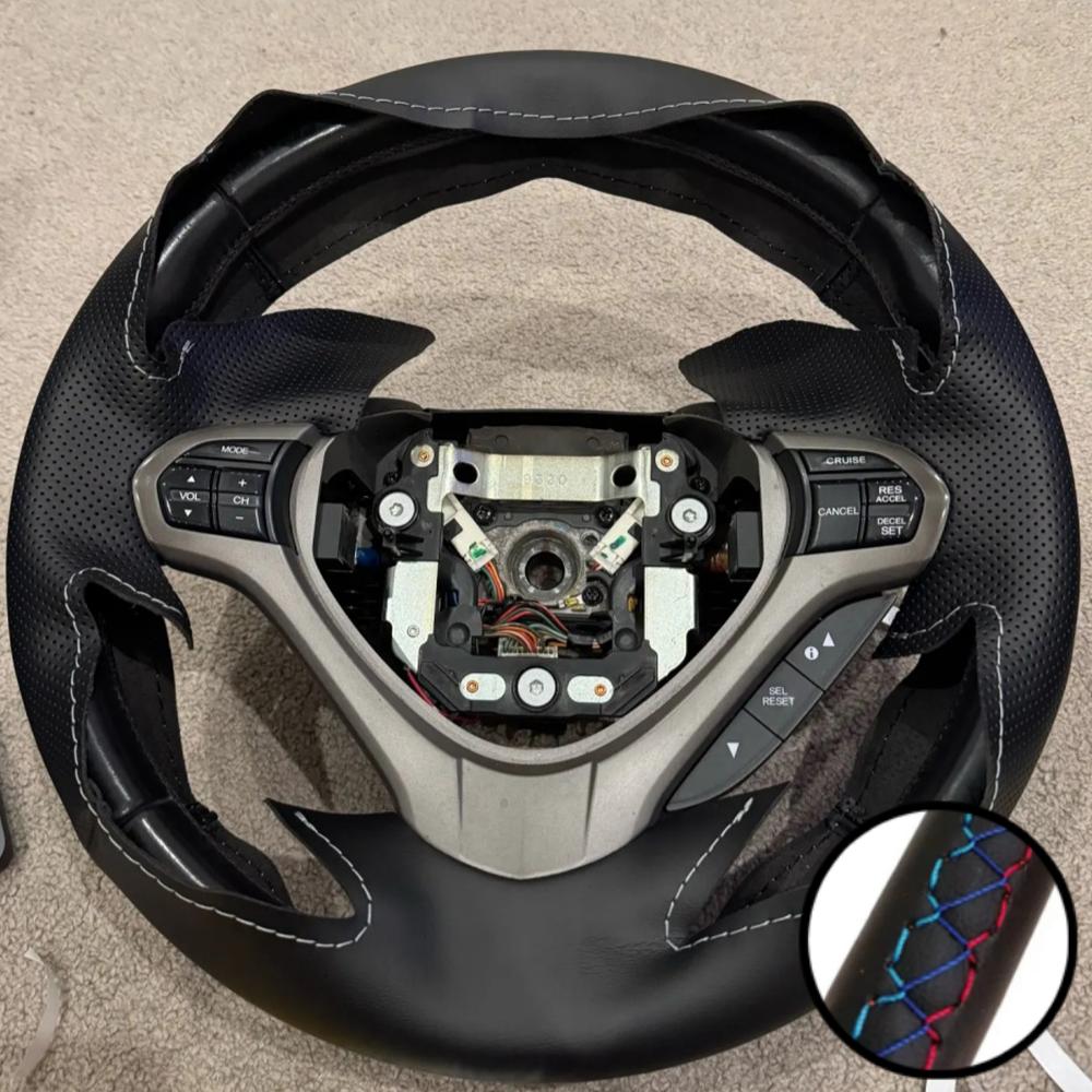 Hand-stitched Perforated Non-slip Microfiber Leather Steering Wheel Cover For Honda Spirior OId Accord 2009-2013 Car Accessories