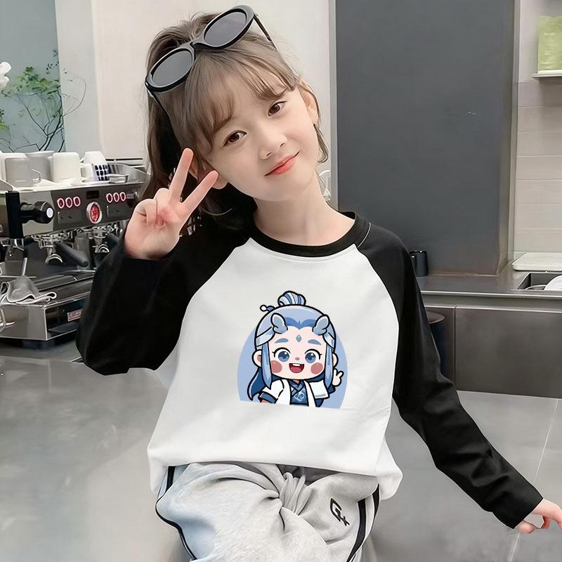 Children's Cotton Long Sleeve Cartoon T-Shirt - Boys & Girls Stylish Base Layer for Spring & Autumn