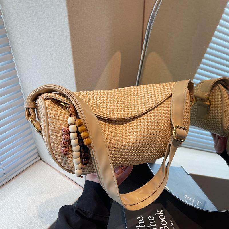 Retro Plaid Large-capacity Bag Women's 2025 New Autumn and Winter Versatile Commuter Messenger Bag Internet Celebrity Shoulder Dumpling Bag