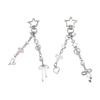 Playful  Beaded Key Pendant Fashionable Themed Beaded Key Chain Accessory with Crosses Wing Heart Charm