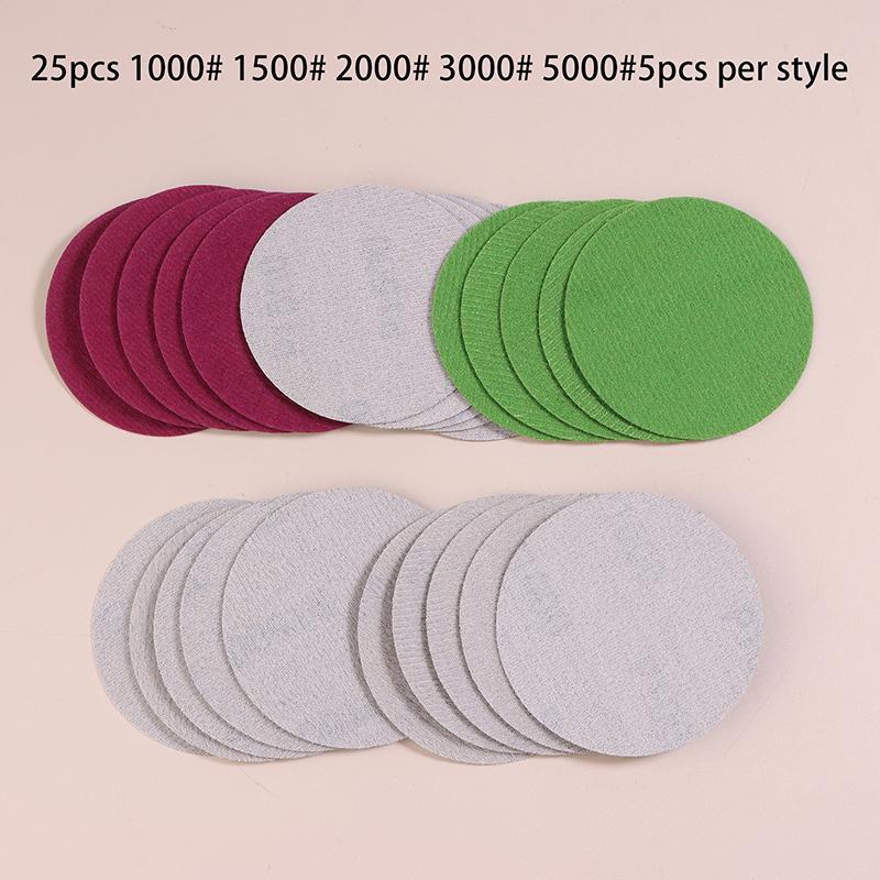 

25/30 шт. наждачной бумаги для сухой и водной обработки, 3 дюйма, 75 мм, шлифовальный диск с липучкой, зернистость 800, 1000, 1200, 1500, 2000, 3000, абразивные инструменты A