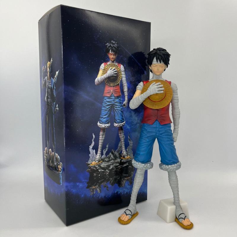 One Piece Scene: Injured Zoro & Bandaged Luffy Skypiea Sanji Figure Ornament.