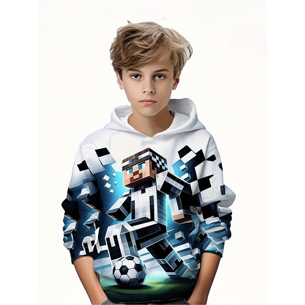 Spring Autumn Men's Clothes Men's Hoodies Long Sleeve Building Block Print Casual Autumn Clothes Top Women's Clothing