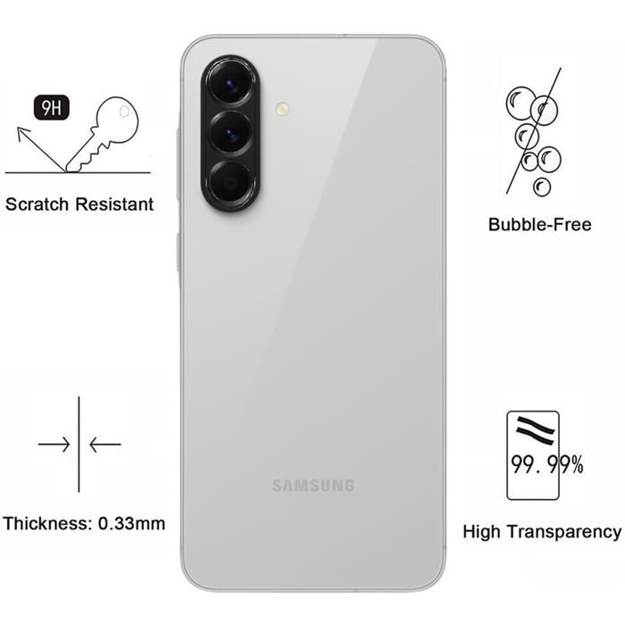 Protection Caméra - Phonillico® - Samsung Galaxy A56 5G - Lot de 2 - Verre Trempé - Résistant aux rayures