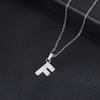 European & American Inlaid Rhinestone English Letter Choker Necklace for Women - Stainless Steel Pendant Jewelry Accessory