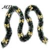 Red Bow Xmas Ornament Christmas Tinsel Garland with Bows, 78.7 Inch Metallic Twisted Hanging Durable Faux Plant for Fireplace, Mantel, Staircase,