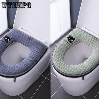 WC polštářek Domácí WC kryt Vodotěsný Celoroční WC kroužek Pratelný WC kryt Typ na zip WC polštářek Zesílený Teplý WC polštářek