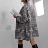 Tooxika New Autumn And Winter Thickened Lining Coat Woolen Houndstooth Wool Coat