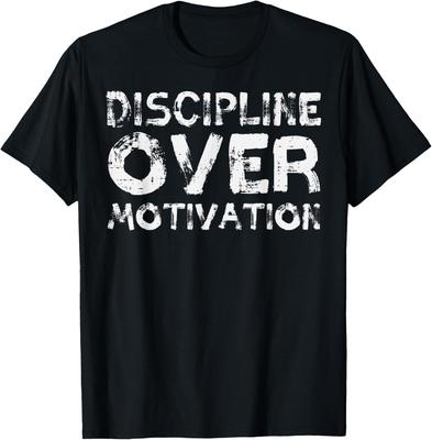 Fitnessstudio Disziplin Über Motivation Training Fitness Unisex Damen T-Shirt Sport Top Buchstaben Grafik T-Shirts