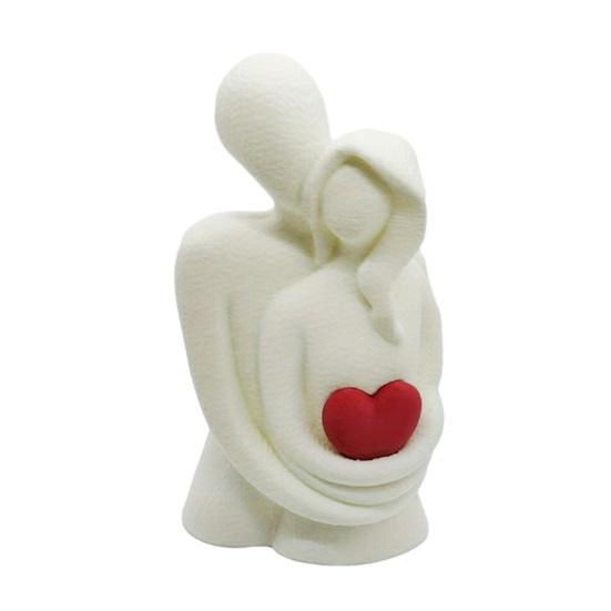 3D Printed Hugging Couple Figurine Valentine's Day Love Heart Couple Statue Home Office Desktop Decoration Ornament