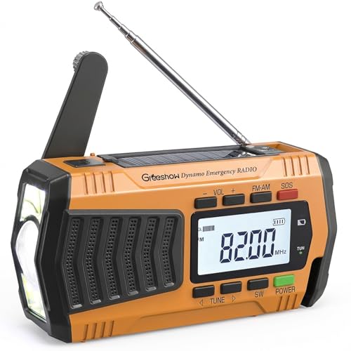 [Disaster Prevention Officer Recommended/Evolved Model] Greeshow Disaster Prevention Radio Digital Channel Selection 5000mAh Large Capacity
