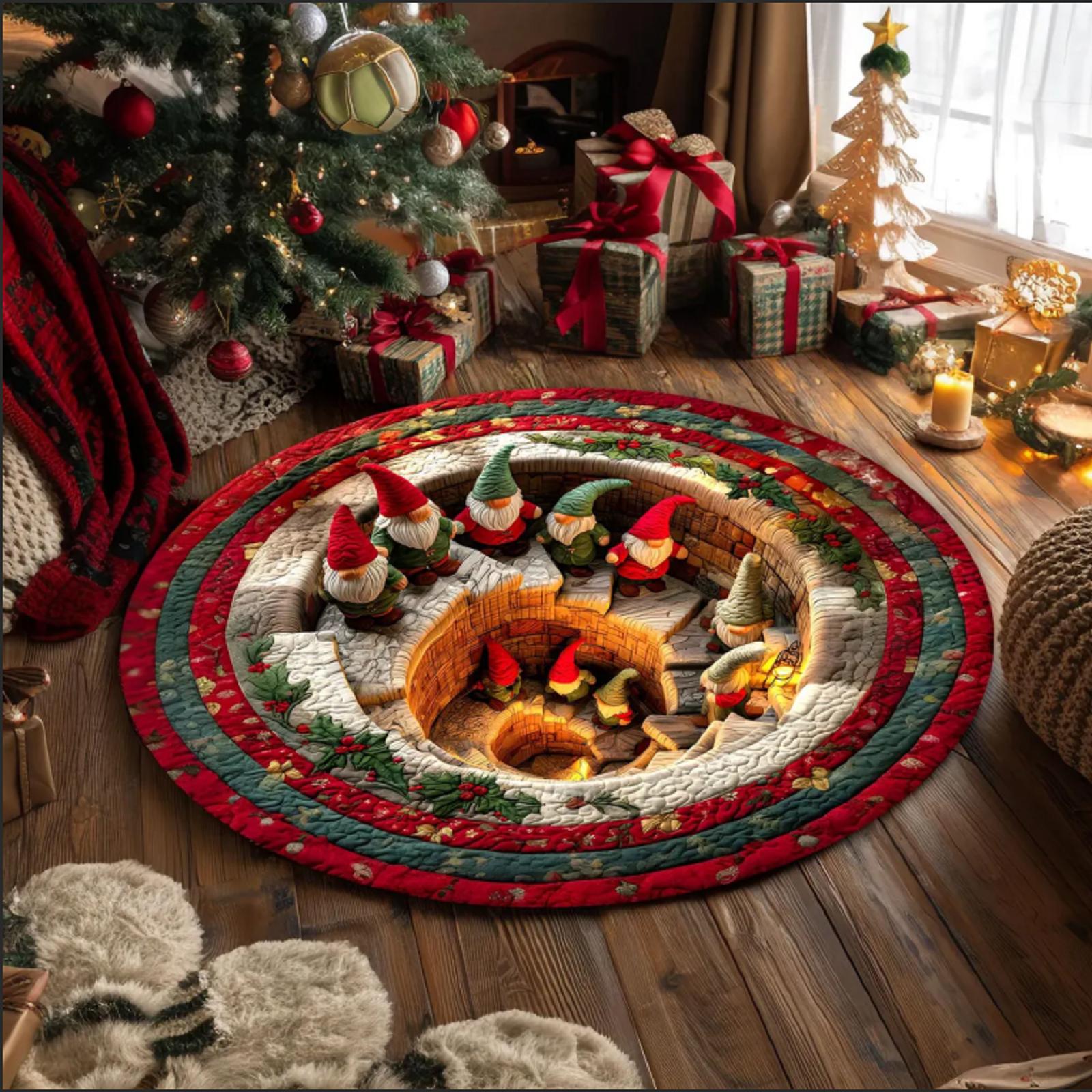 

3D Christmas Rug Christmas Optical Rug, Circular Vortex Rug, Decorative Deep-pile Rug, Fun Non Mat. Suitable For Living Rooms, Bedroom One Size