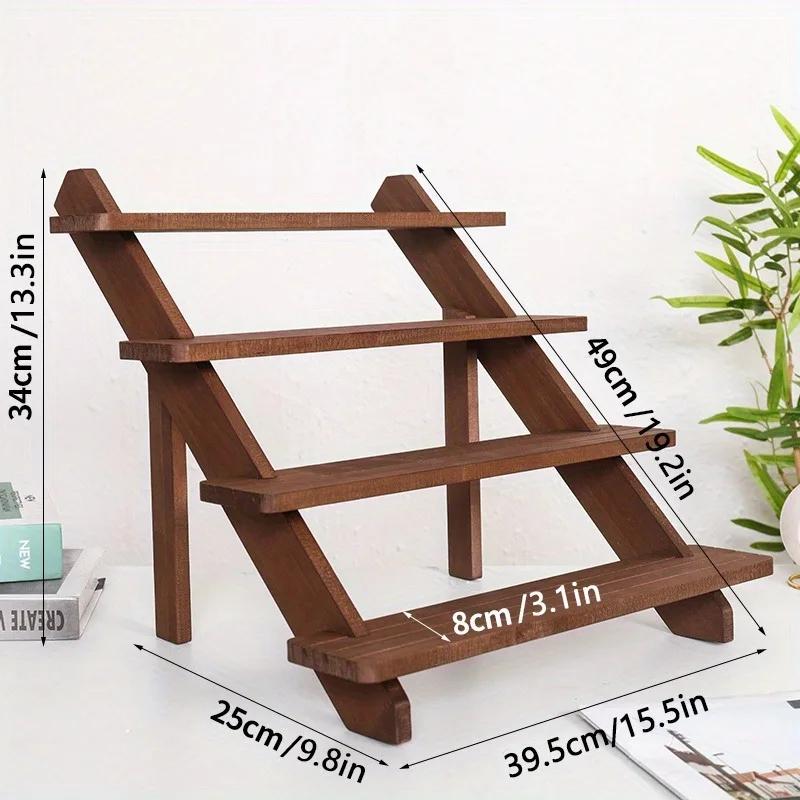 A Versatile Antique Wooden Display Stand: Suitable for Jewelry, Desserts, Etc. - Suitable for Home and Shop Use