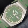 AUTOMATIC 6309A VINTAGE JAPAN MENS GREEN COLOR DIAL WATCH A701429-5 R206b-a701429