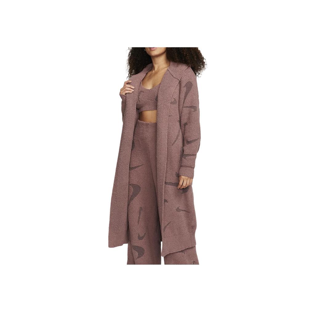 Nike Sportswear Phoenix Cosy Boucle All Over Logo Comfortable Simple Loose Long Knit Sweater Women tops Smoky-Purple FD4282-208