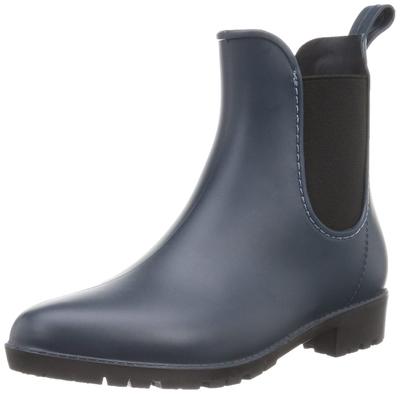 Plus Feminine 3534 Waterproof Rain Sizes San-A Women's Side-Gore Boots, Navy, 23.0cm-23.5cm