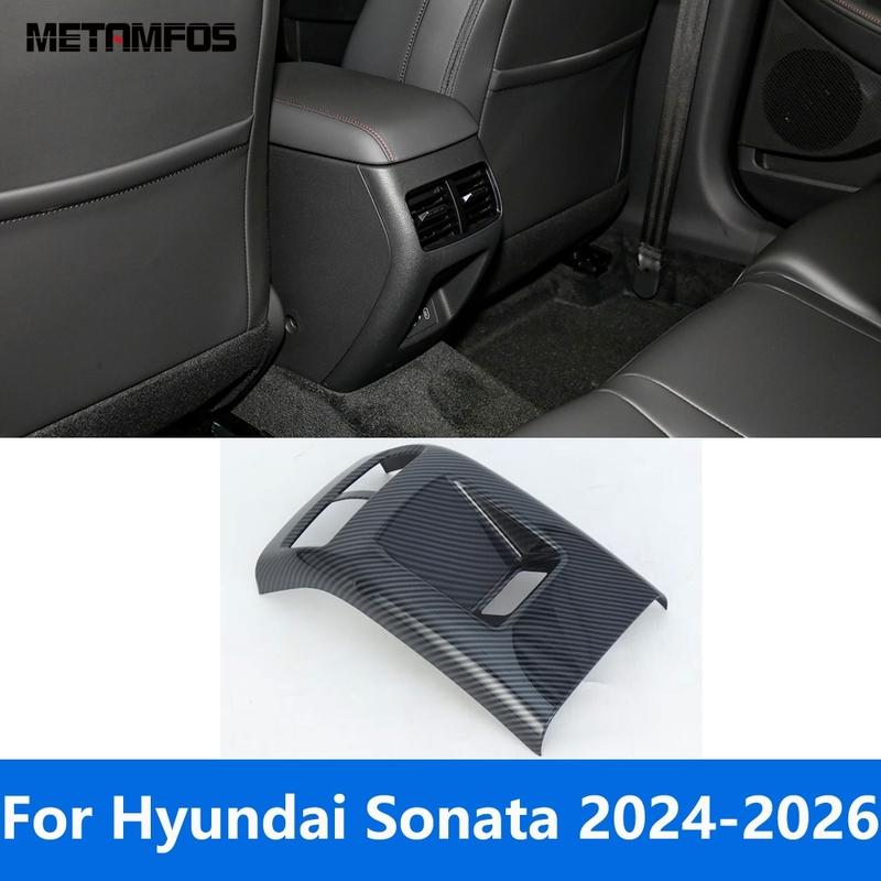 For Hyundai Sonata 2024 2025 2026 Carbon Fiber Rear Seat Air Conditioner Vent Outlet Cover Trim Frame Accessories Car Styling