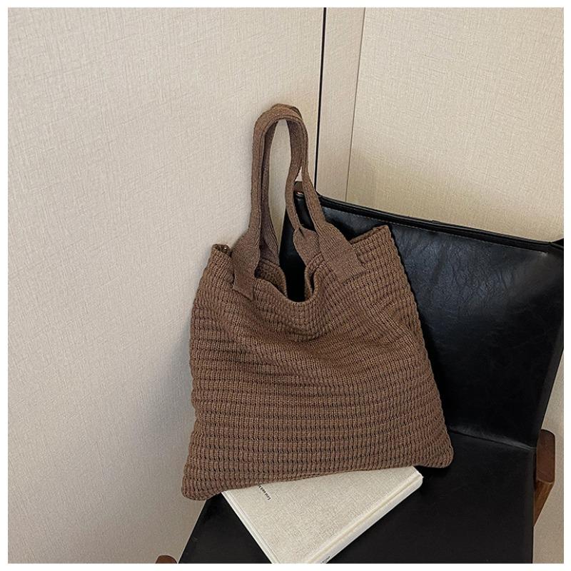 Knitted bag retro wool bag Hanban versatile large-capacity shopping bag shoulder bag women's bag tide