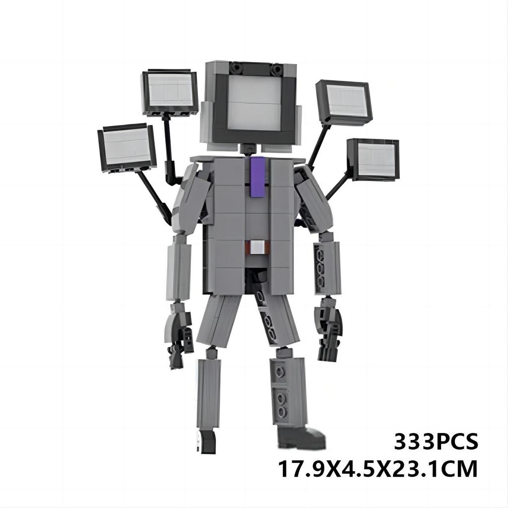 Building Block Monster Doll Big TV Man Three-dimensional Brick Assembly Set Ornament Toy Model Series